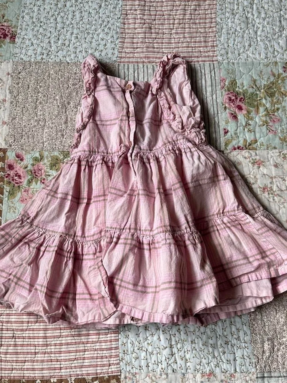 Oshkosh pink plaid toddler's ruffly dress
